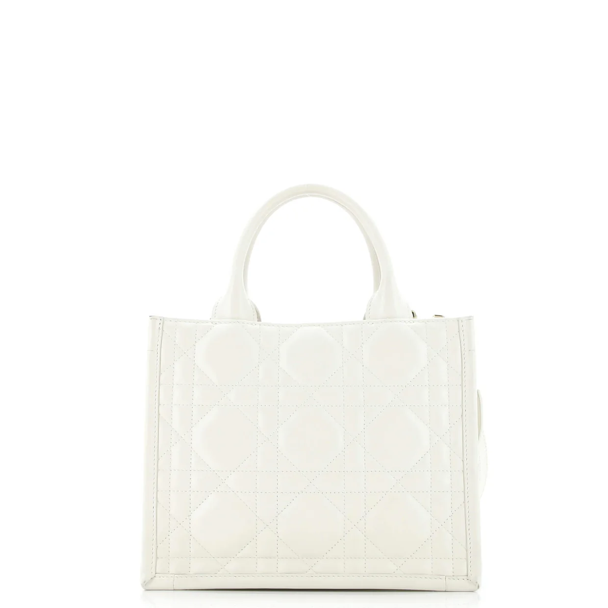 Book Tote with Strap Macrocannage Quilt Calfskin Small - Deep Luxury