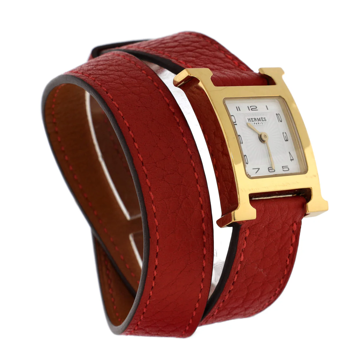Heure H Quartz Watch Plated Metal and Leather 21 - Deep Luxury