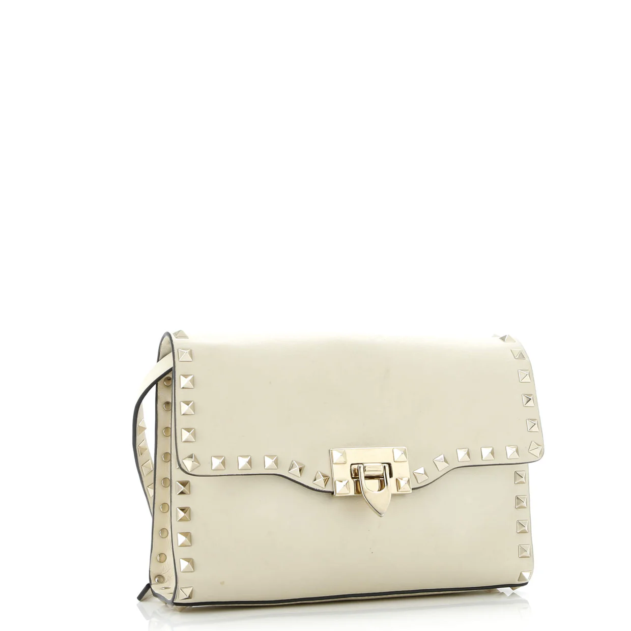 Rockstud Flip Lock Flap Bag Leather Medium - Deep Luxury