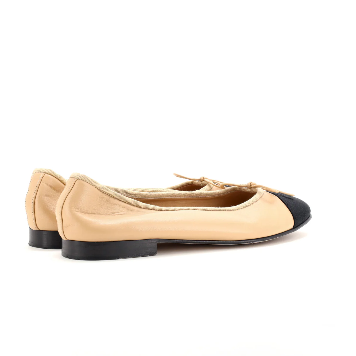 Women's CC Cap Toe Bow Ballerina Flats Leather - Deep Luxury