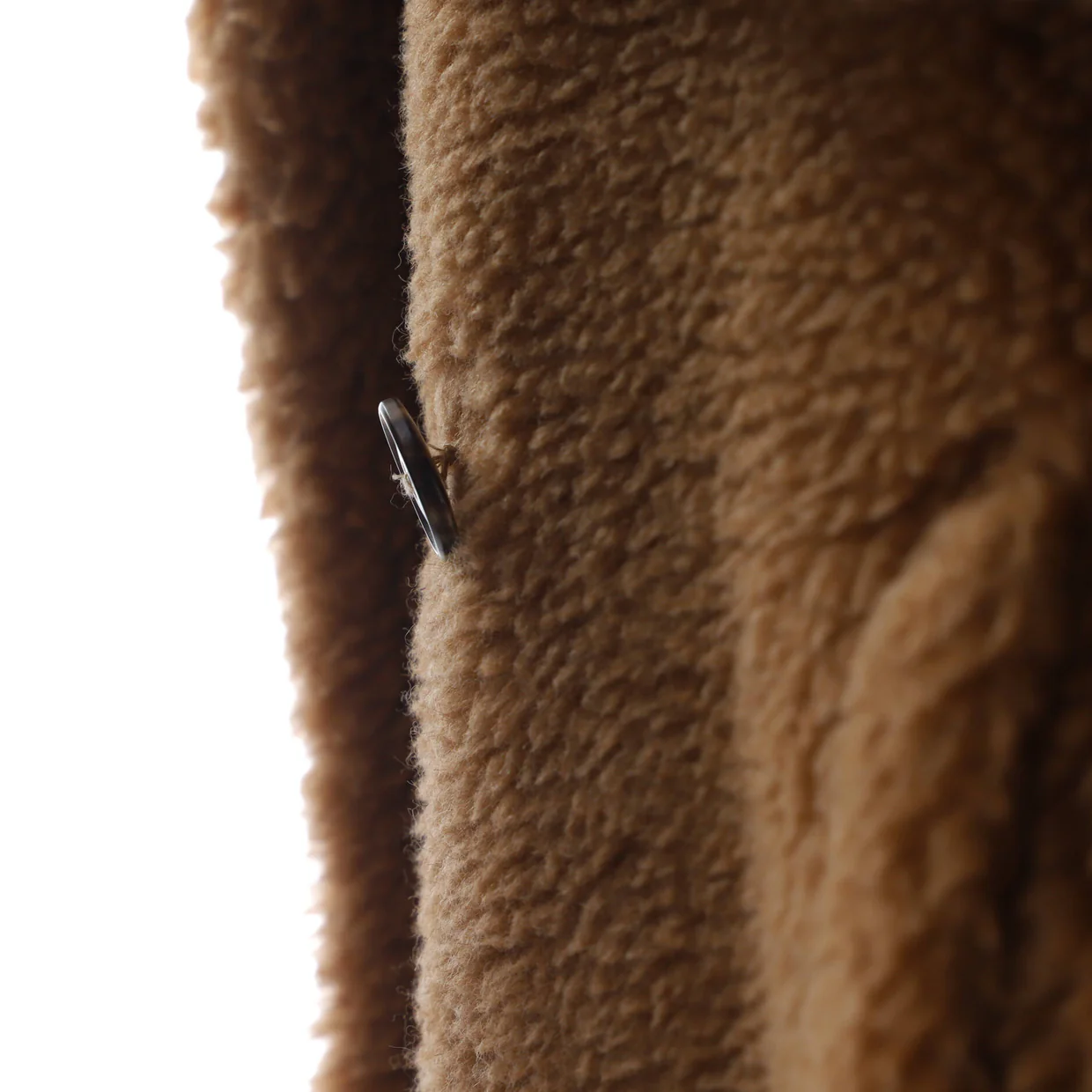 Women's Teddy Bear Icon Coat Camel and Silk Blend - Deep Luxury