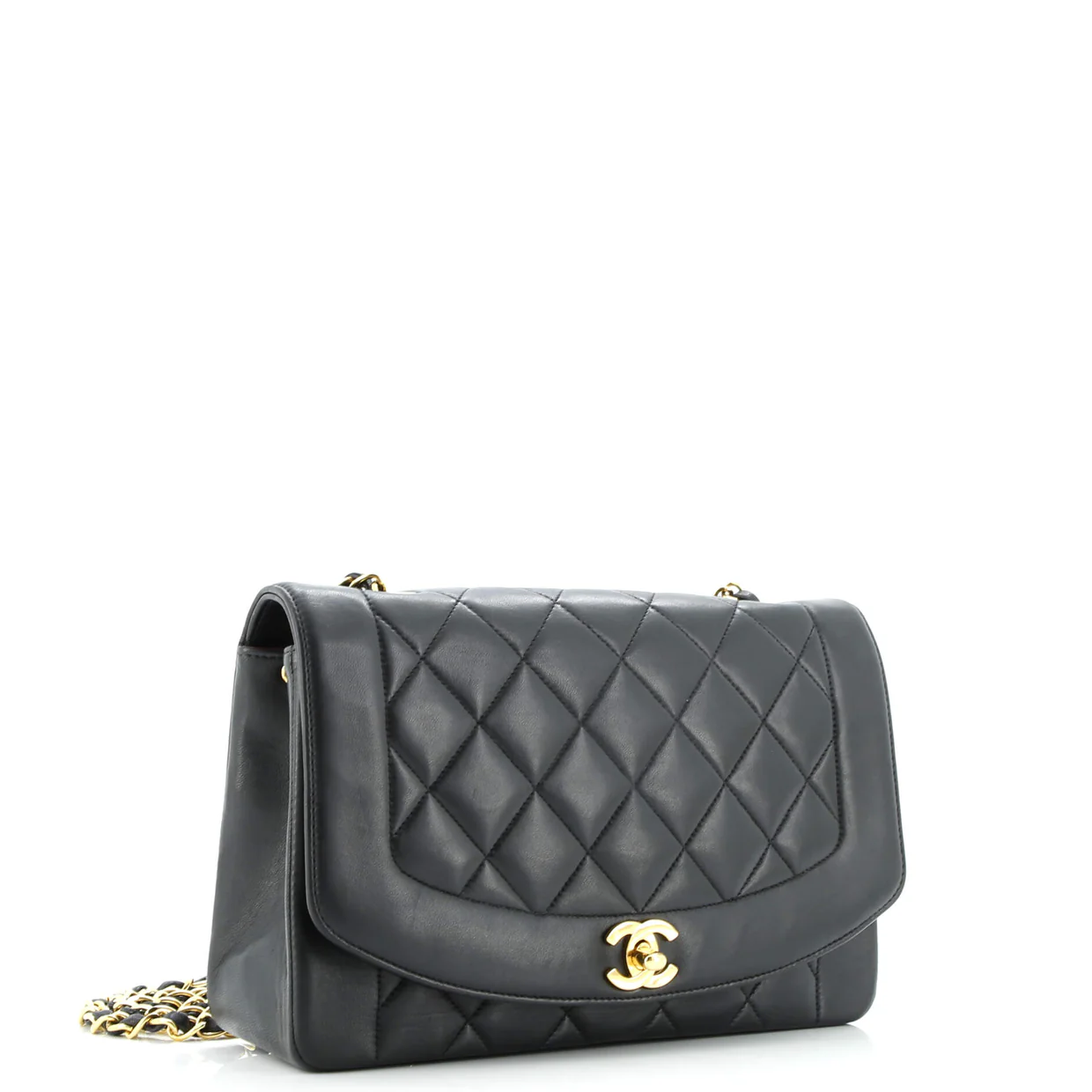 Vintage Diana Flap Bag Quilted Lambskin Medium - Deep Luxury