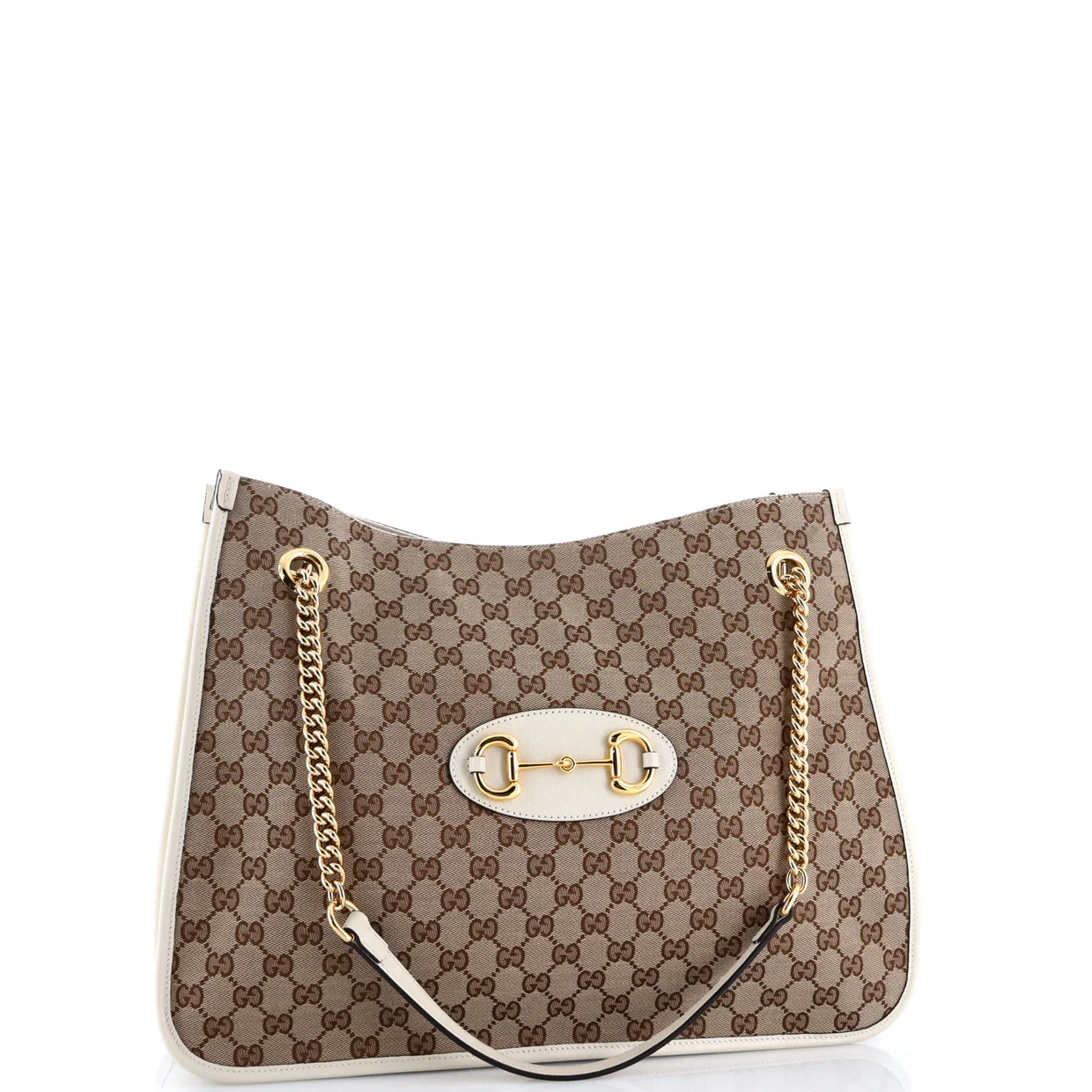 Horsebit 1955 Chain Tote GG Canvas with Leather Large - Deep Luxury