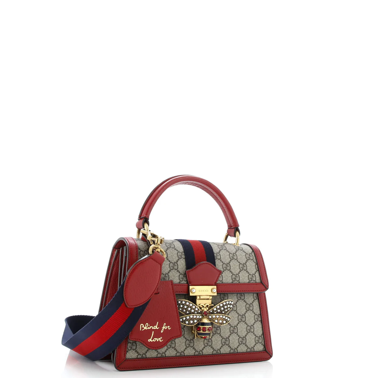 Queen Margaret Top Handle Bag GG Coated Canvas with Leather Small - Deep Luxury