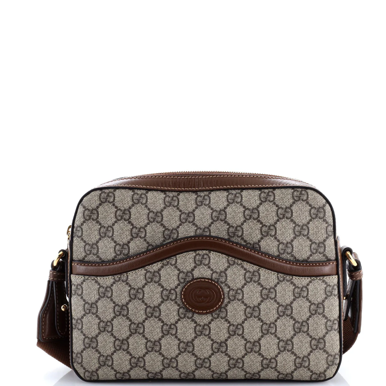 Interlocking G Patch Messenger Camera Bag GG Coated Canvas - Deep Luxury