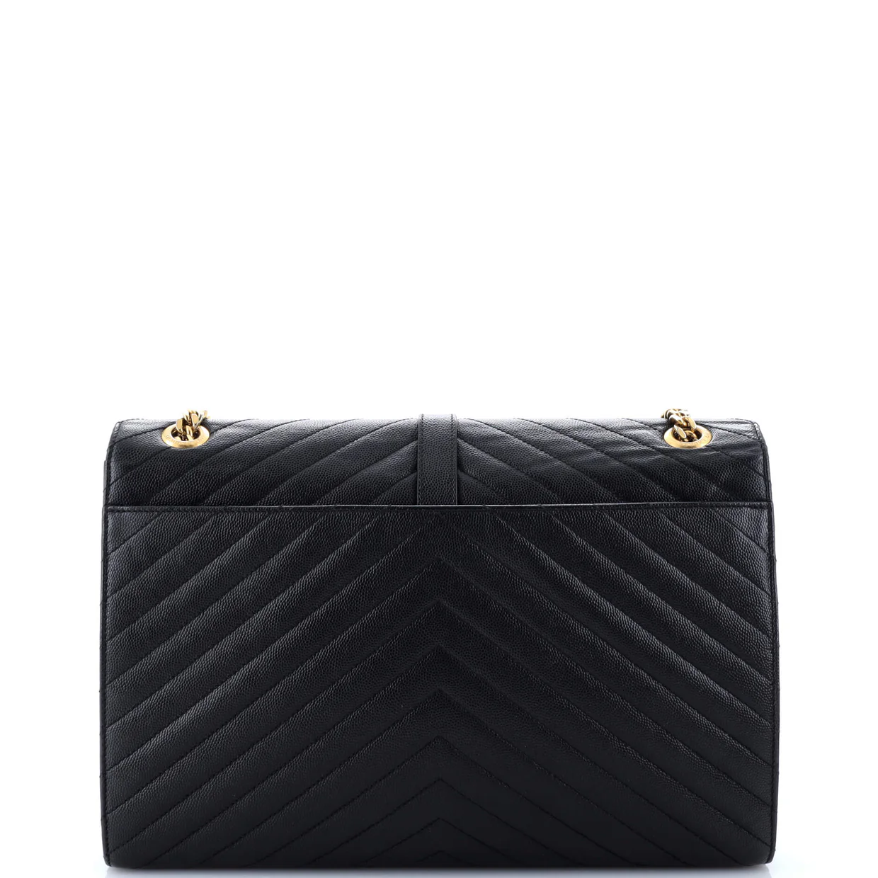 Classic Monogram Envelope Satchel Matelasse Chevron Leather Large - Deep Luxury