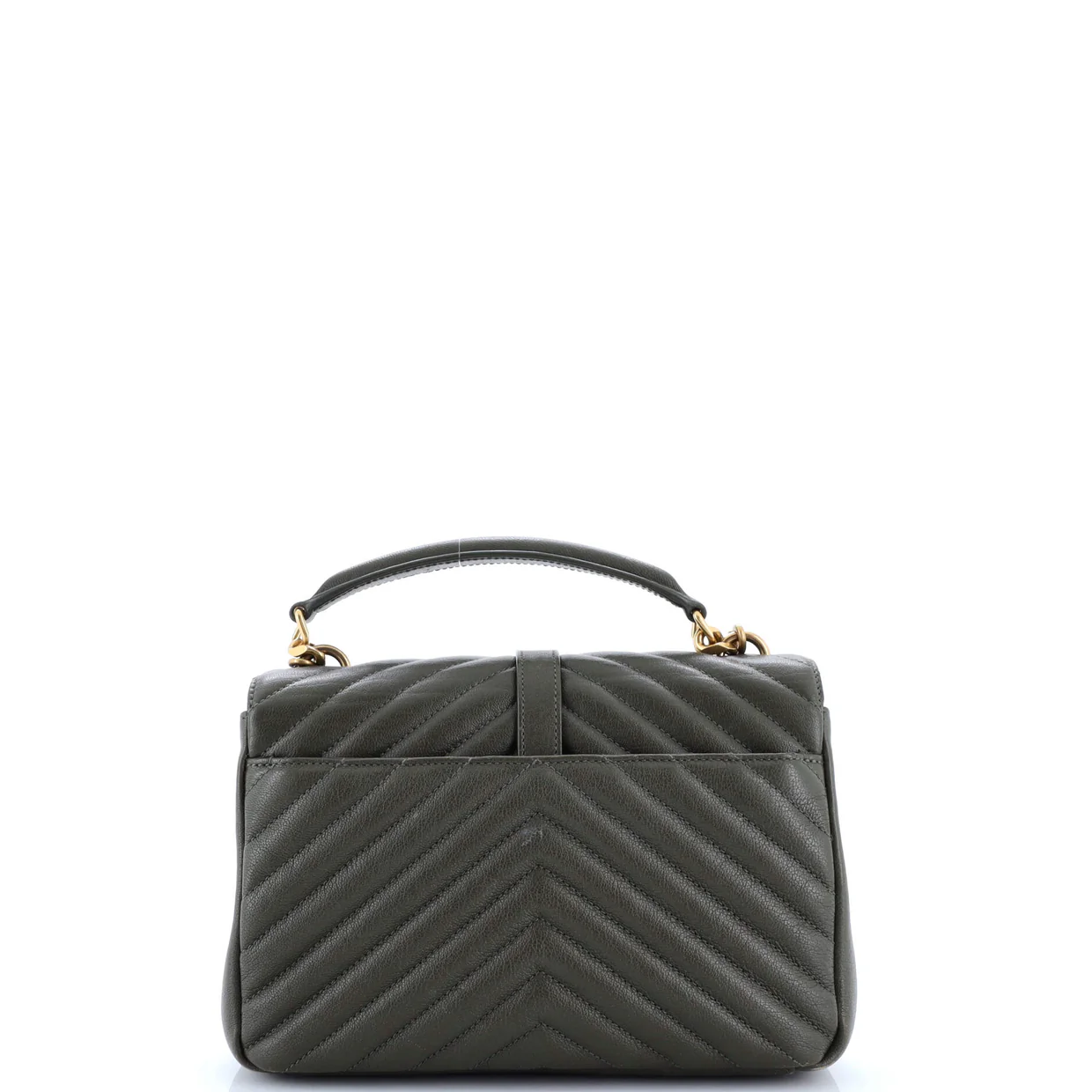 Classic Monogram College Bag Matelasse Chevron Leather Medium - Deep Luxury