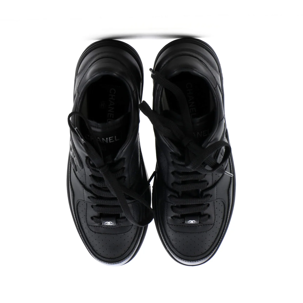 Women's CC Low-Top Sneakers Perforated Leather - Deep Luxury