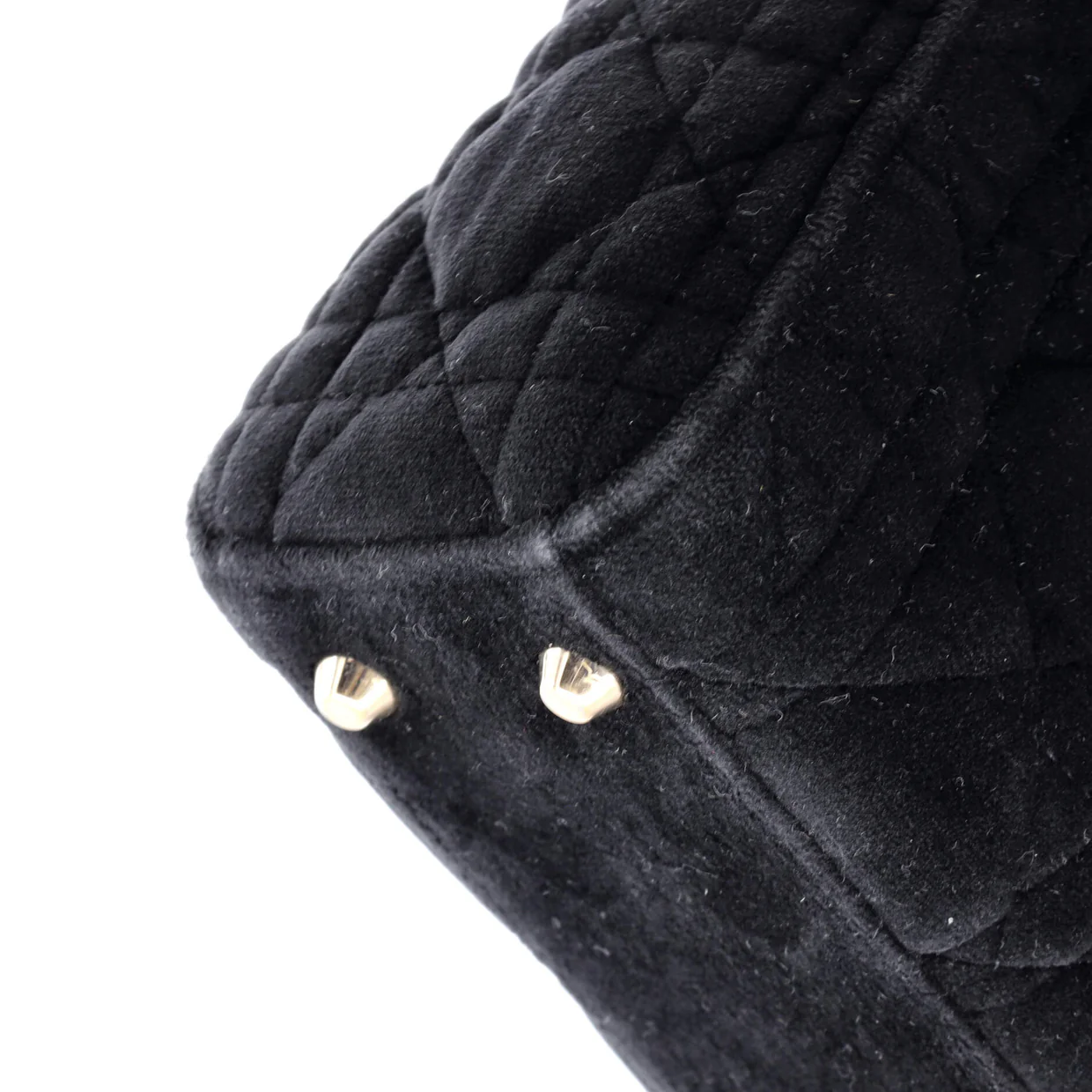 Lady Dior Chain Bag Cannage Quilt Velvet with Crystal Charms Mini - Deep Luxury