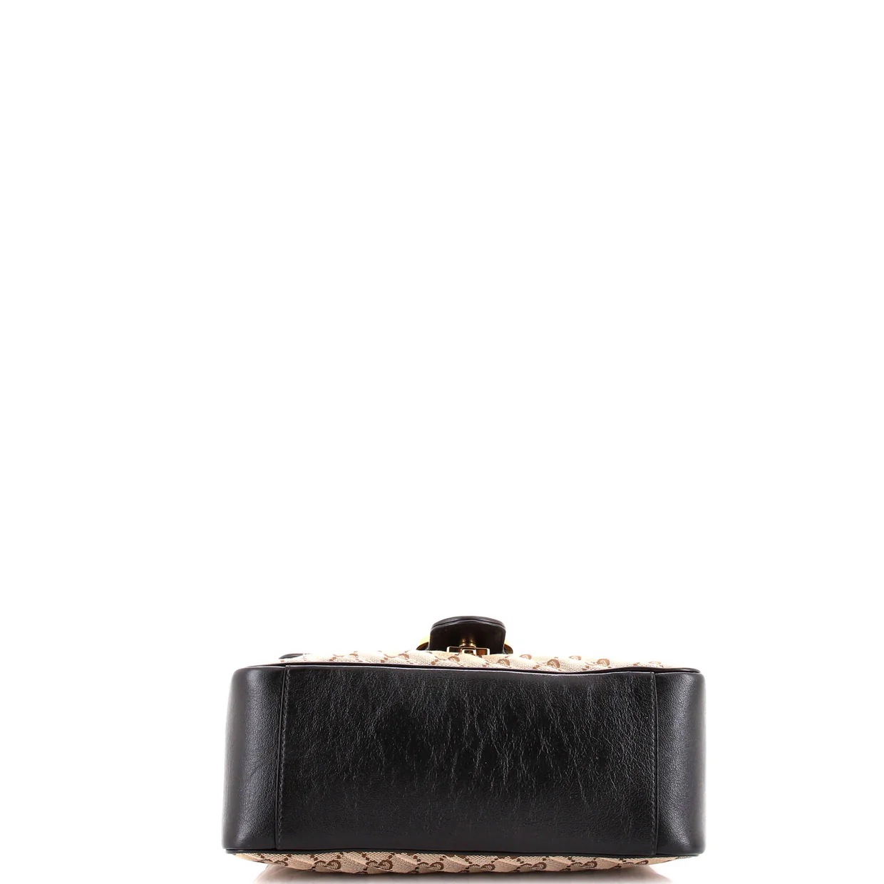 GG Marmont Top Handle Flap Bag Diagonal Quilted GG Canvas with Leather Small - Deep Luxury