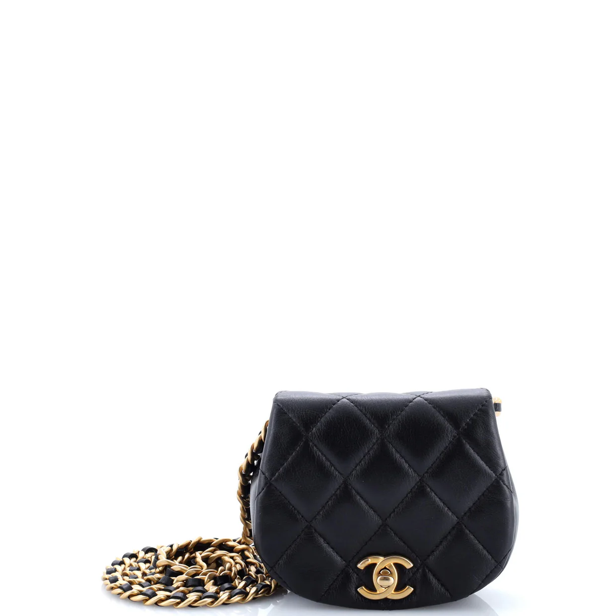 Coco Mail Clutch with Chain Quilted Calfskin Mini - Deep Luxury