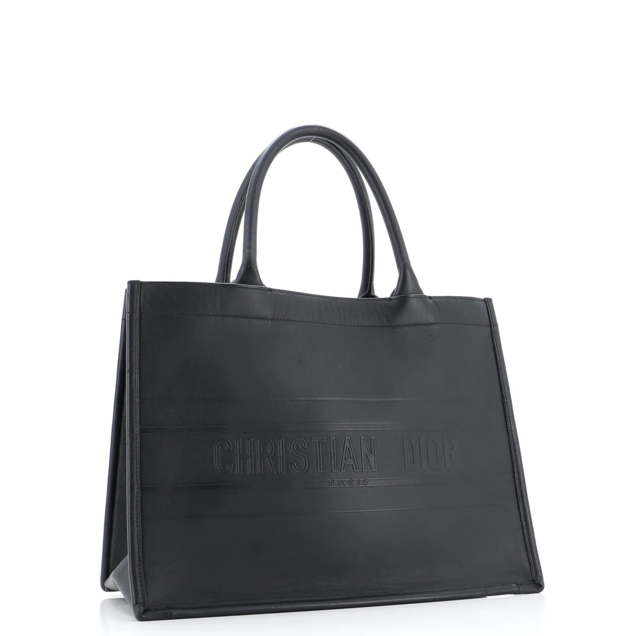 Book Tote Embossed Leather Medium - Deep Luxury