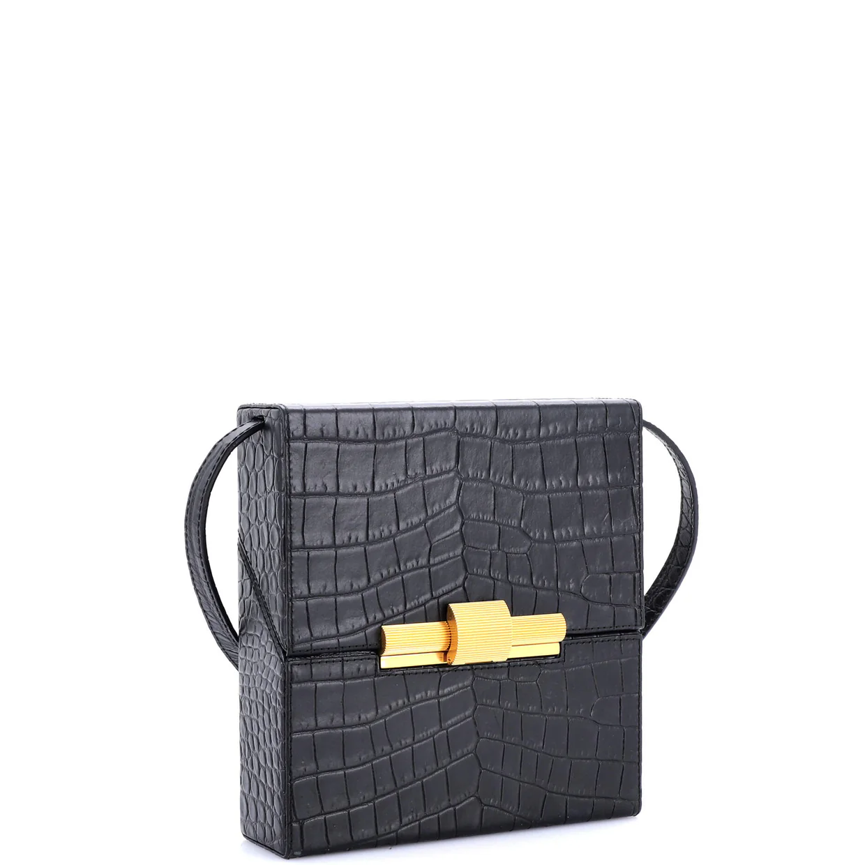 Daisey Bag Crocodile Embossed Leather - Deep Luxury
