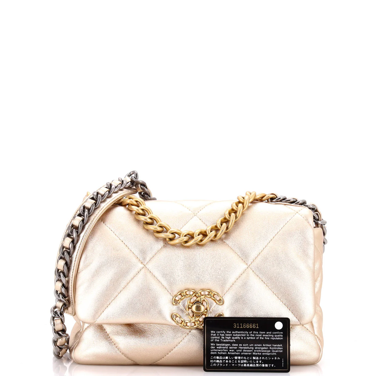 19 Flap Bag Quilted Leather Medium - Deep Luxury