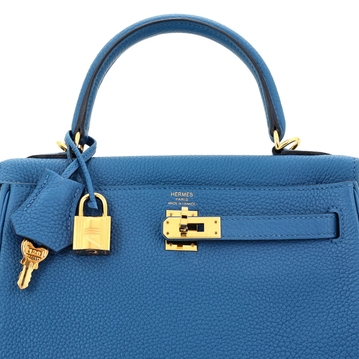 Kelly Handbag Bleu France Togo with Gold Hardware 25 - Deep Luxury