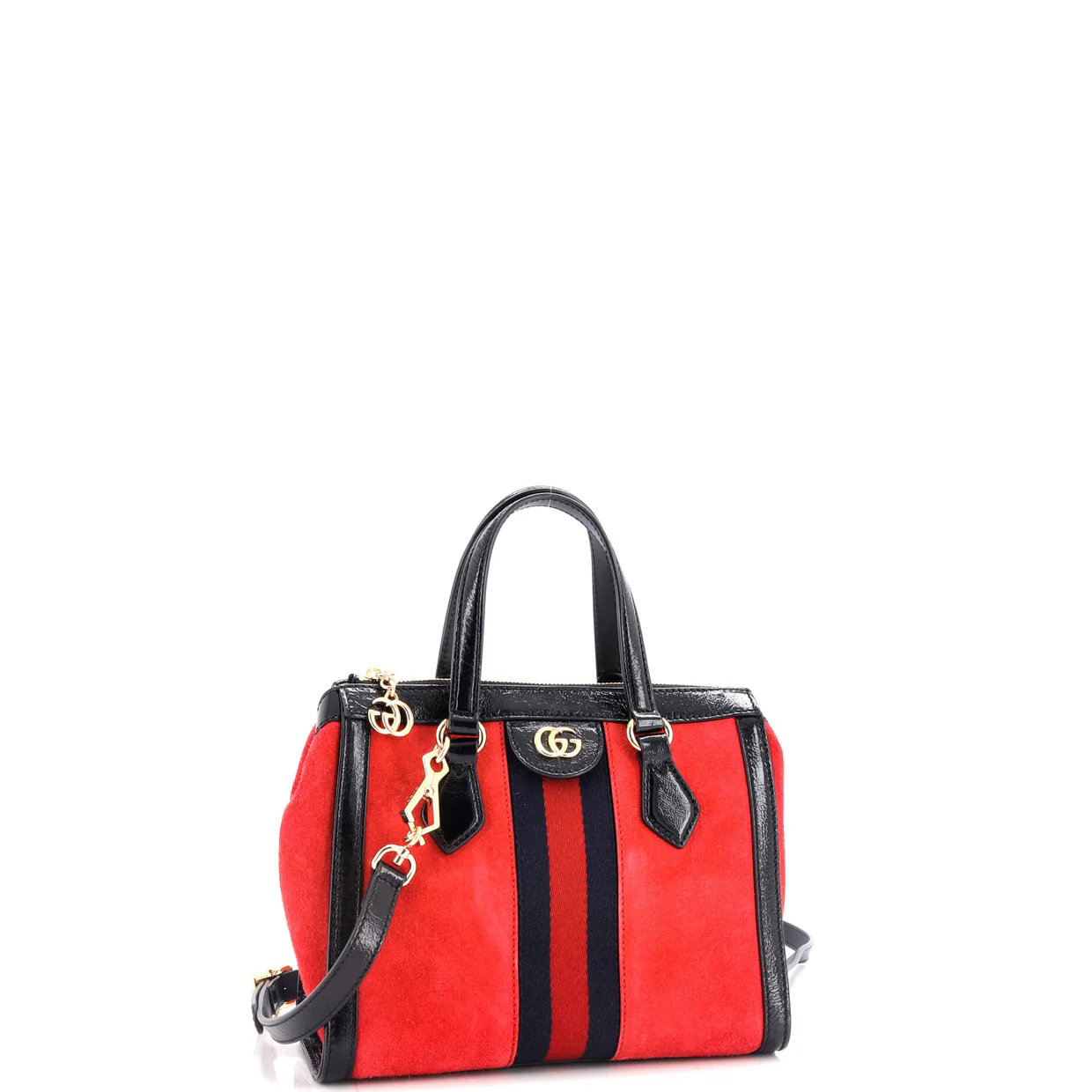 Ophidia Top Handle Tote Suede Small - Deep Luxury