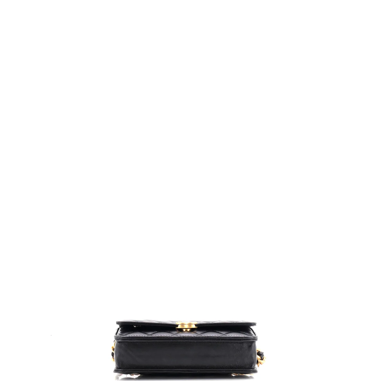 Lacquered Metal CC Wallet on Chain Quilted Lambskin - Deep Luxury