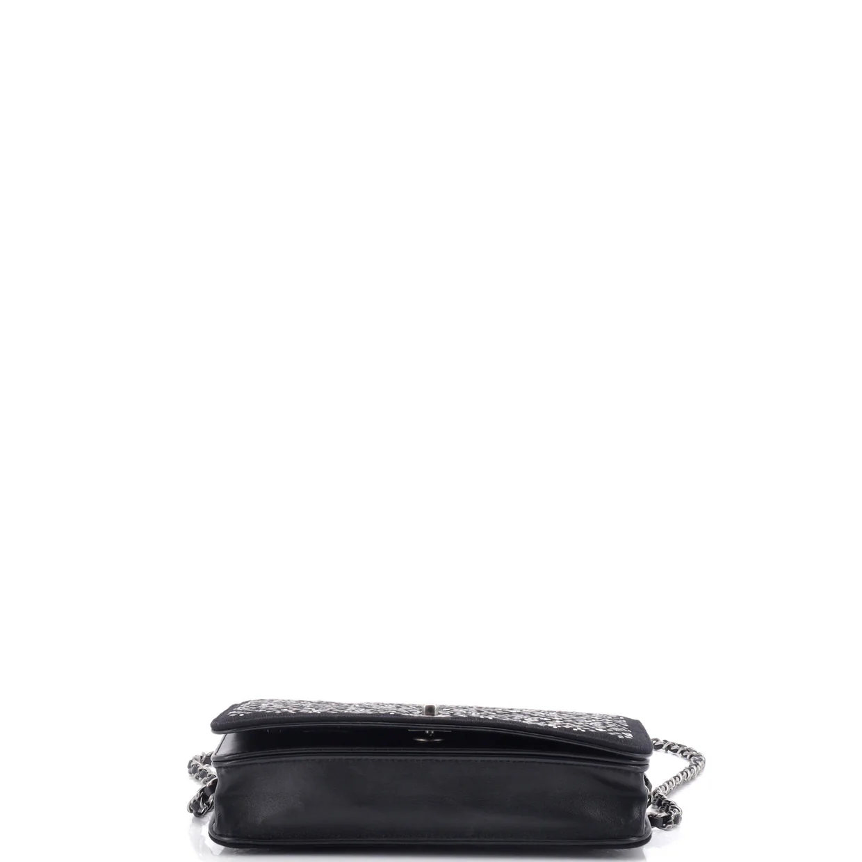 Full Flap Wallet on Chain Studded Jersey - Deep Luxury