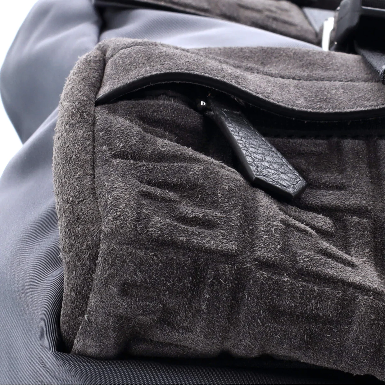 Fendiness Backpack Zucca Suede and Nylon Small - Deep Luxury