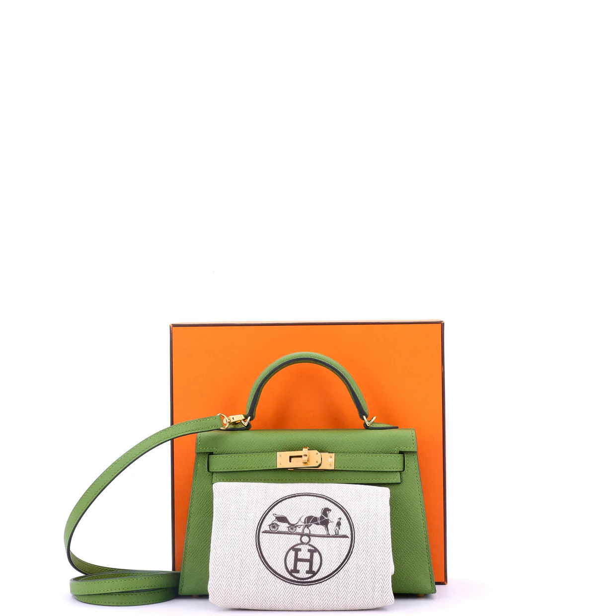 Kelly Mini II Bag Vert Yucca Epsom with Gold Hardware 20 - Deep Luxury