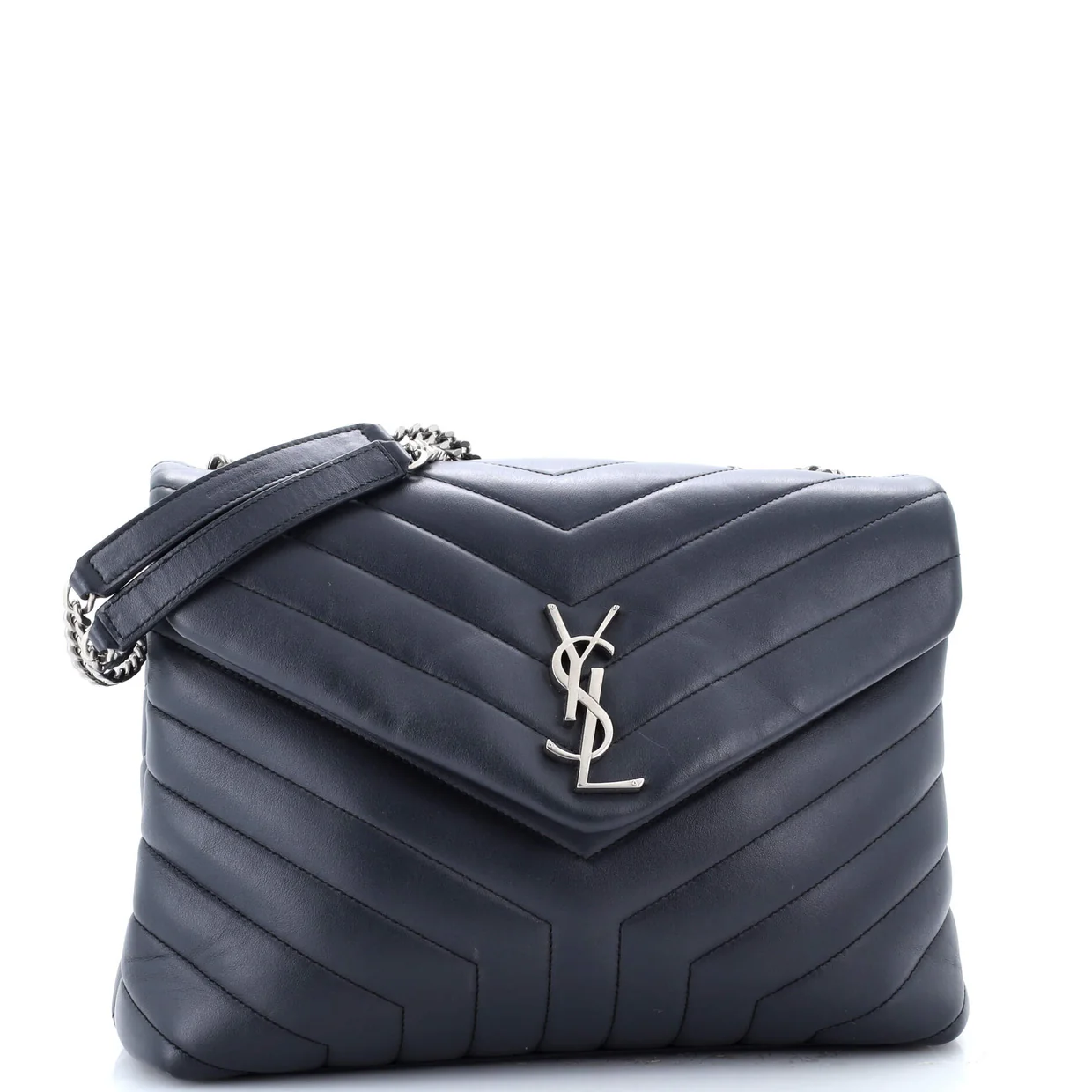 Loulou Shoulder Bag Matelasse Chevron Leather Medium - Deep Luxury