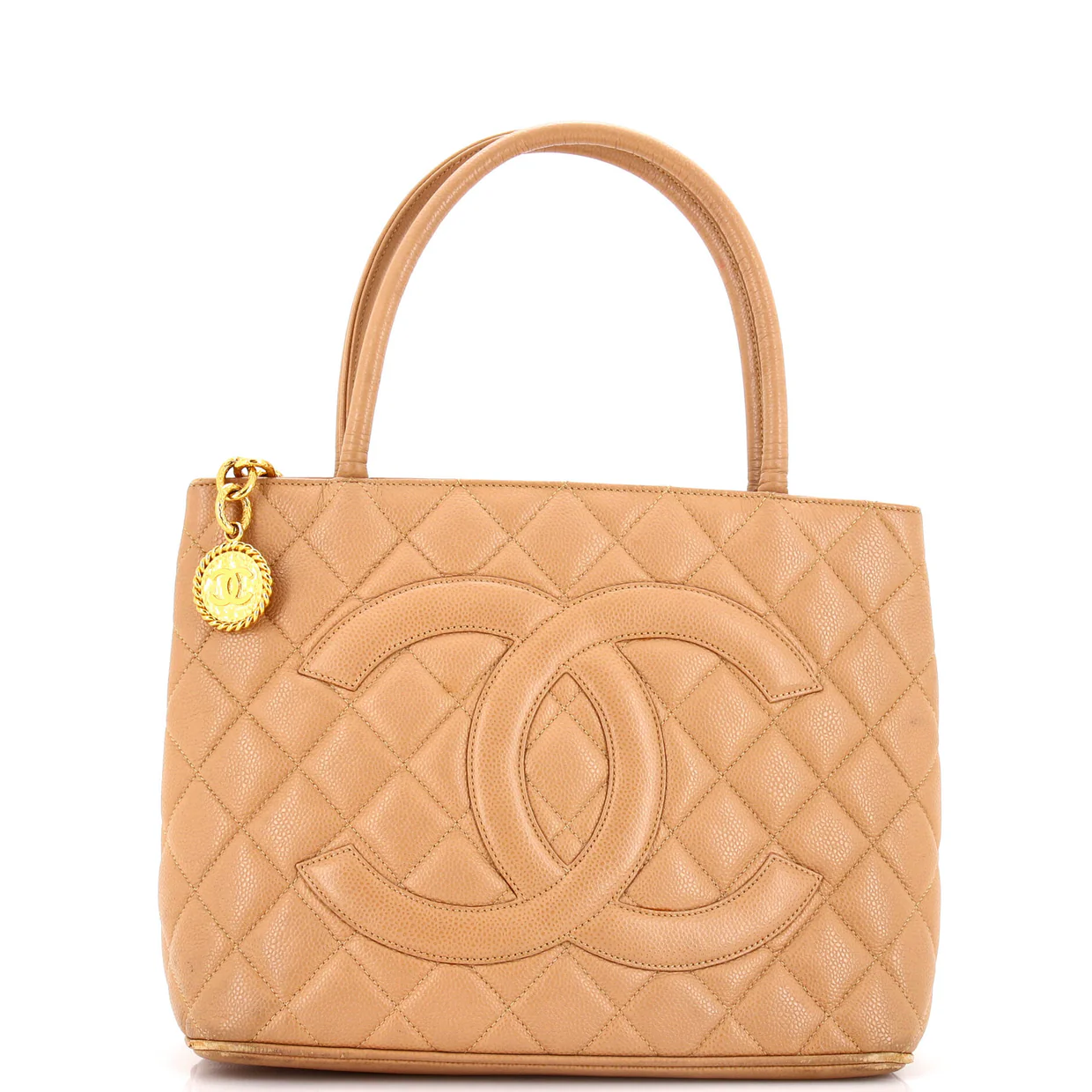 Medallion Tote Quilted Caviar - Deep Luxury