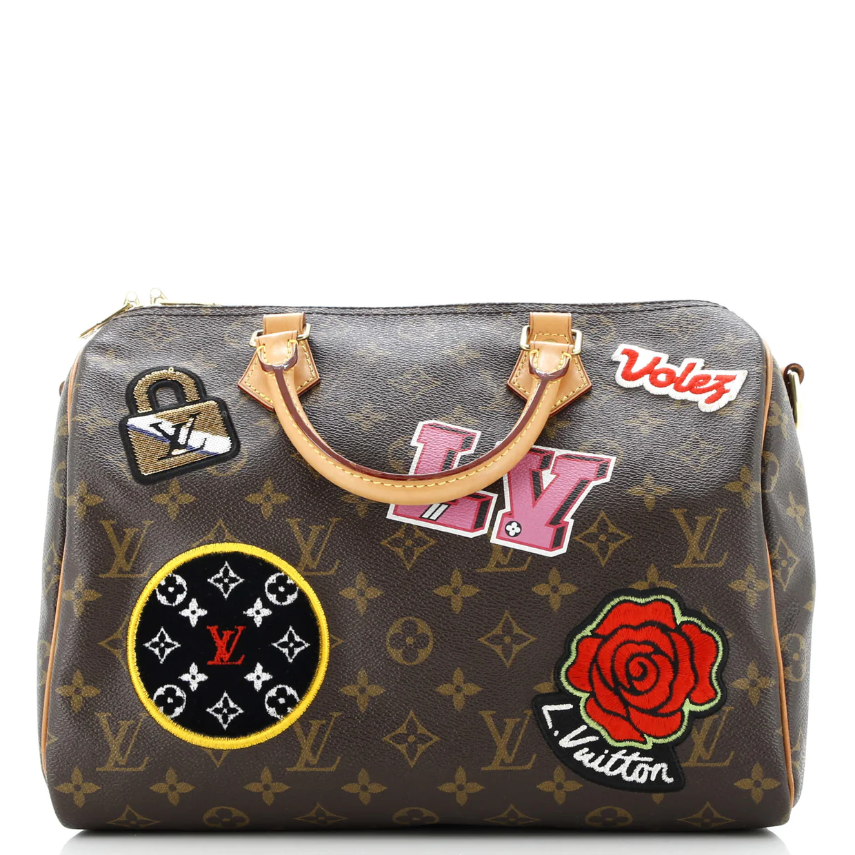 Speedy Bandouliere Bag Limited Edition Patches Monogram Canvas 30 - Deep Luxury
