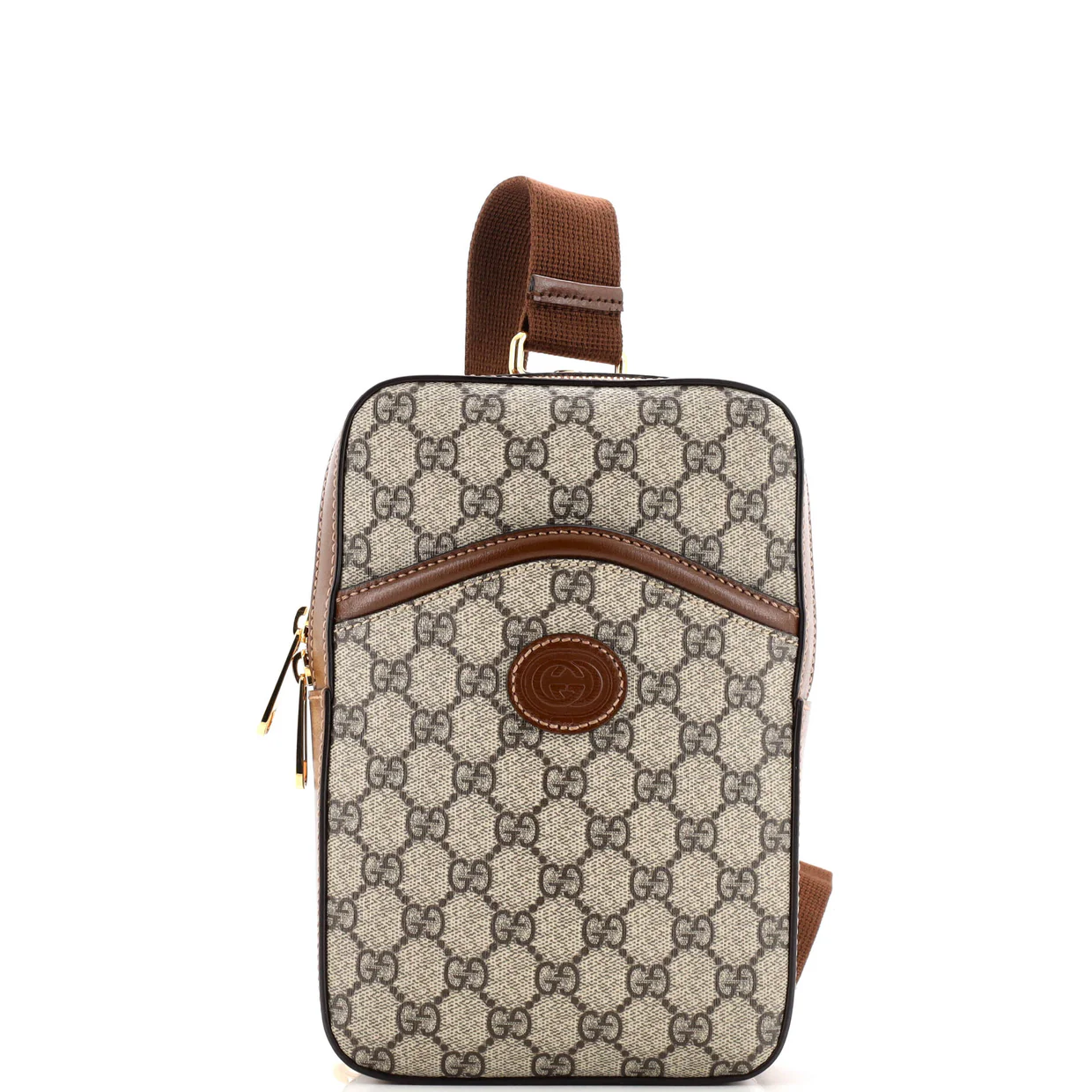 Interlocking G Patch Sling Bag GG Coated Canvas Small - Deep Luxury