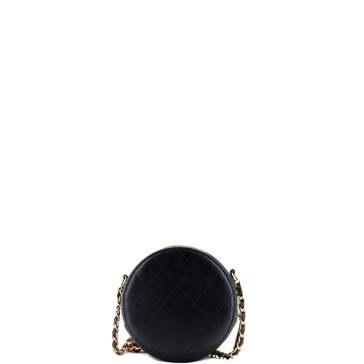 Chic Pearls Round Clutch with Chain Quilted Lambskin - Deep Luxury