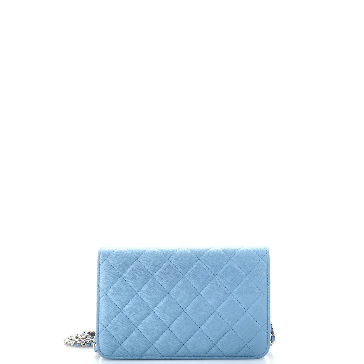Crystal Woven CC Wallet on Chain Quilted Caviar - Deep Luxury