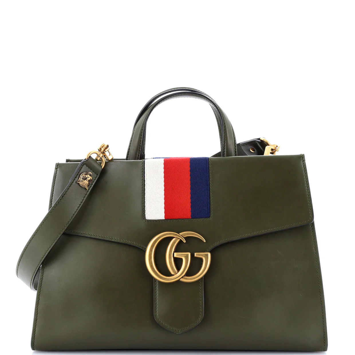 Web GG Marmont Tote Leather Medium - Deep Luxury