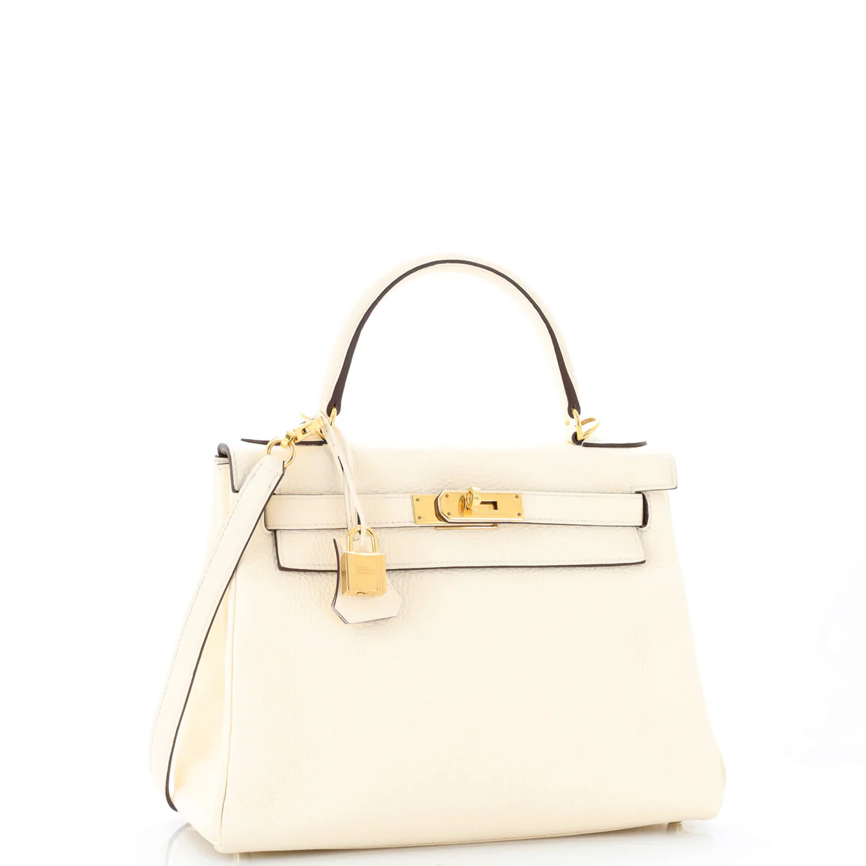 Kelly Handbag Light Clemence with Gold Hardware 28 - Deep Luxury