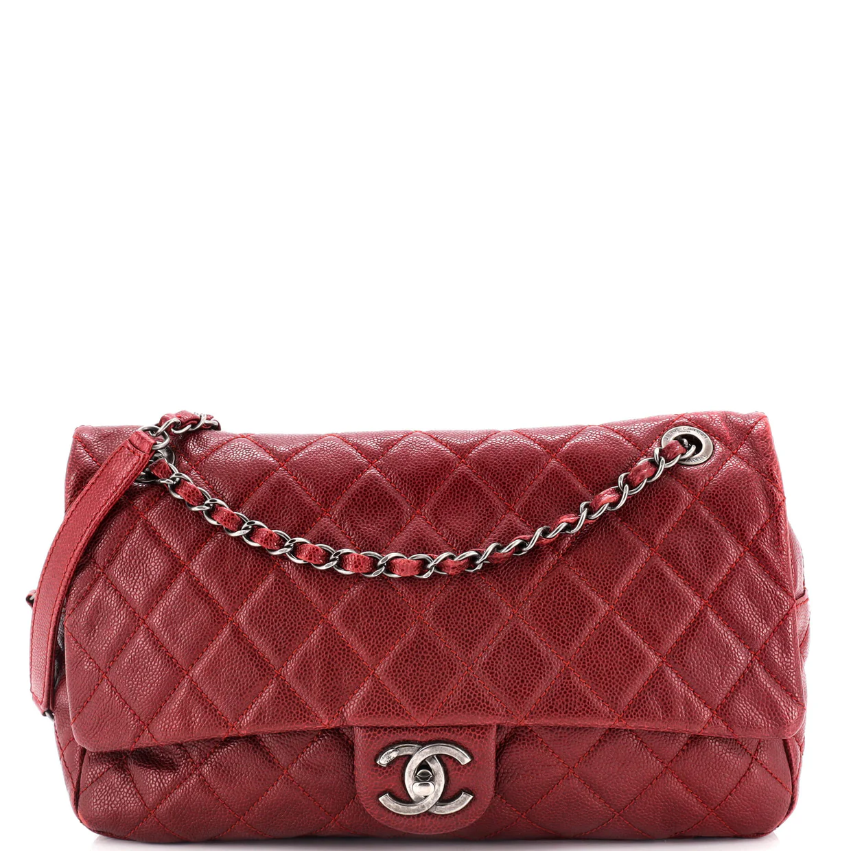Easy Flap Bag Quilted Caviar Large - Deep Luxury