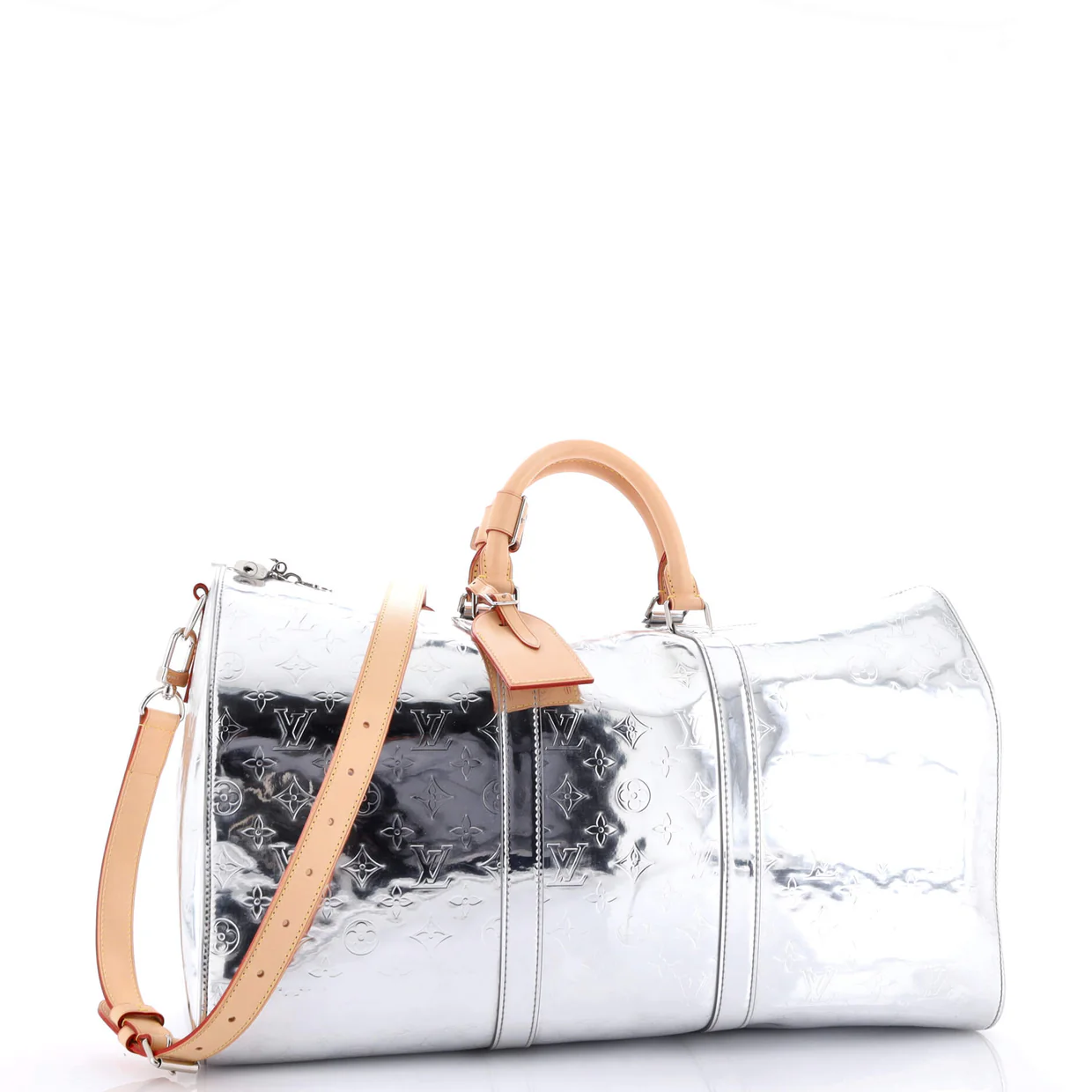 Keepall Bandouliere Bag Monogram Mirror Coated Canvas 50 - Deep Luxury