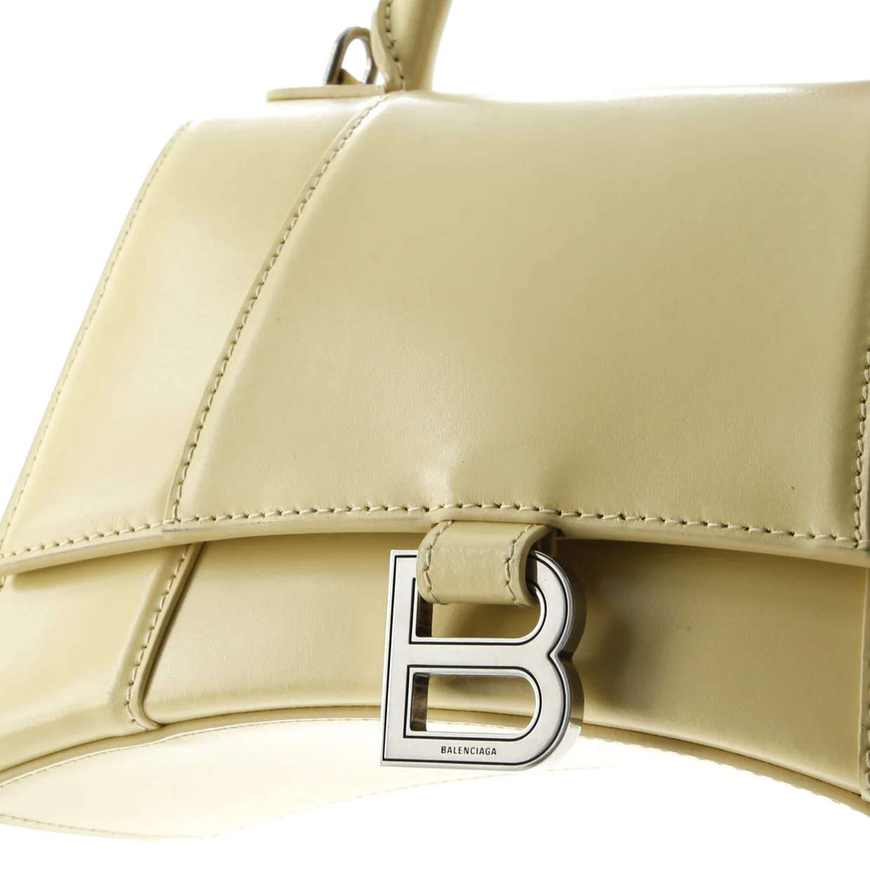 Hourglass Top Handle Bag Leather Small - Deep Luxury