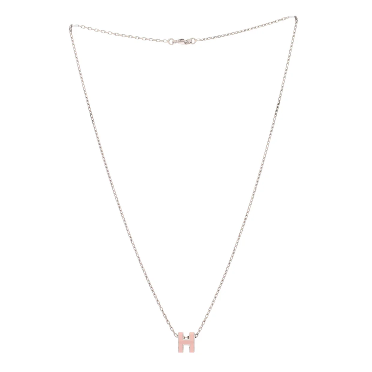 Pop H Pendant Chain Necklace Metal and Enamel Mini - Deep Luxury