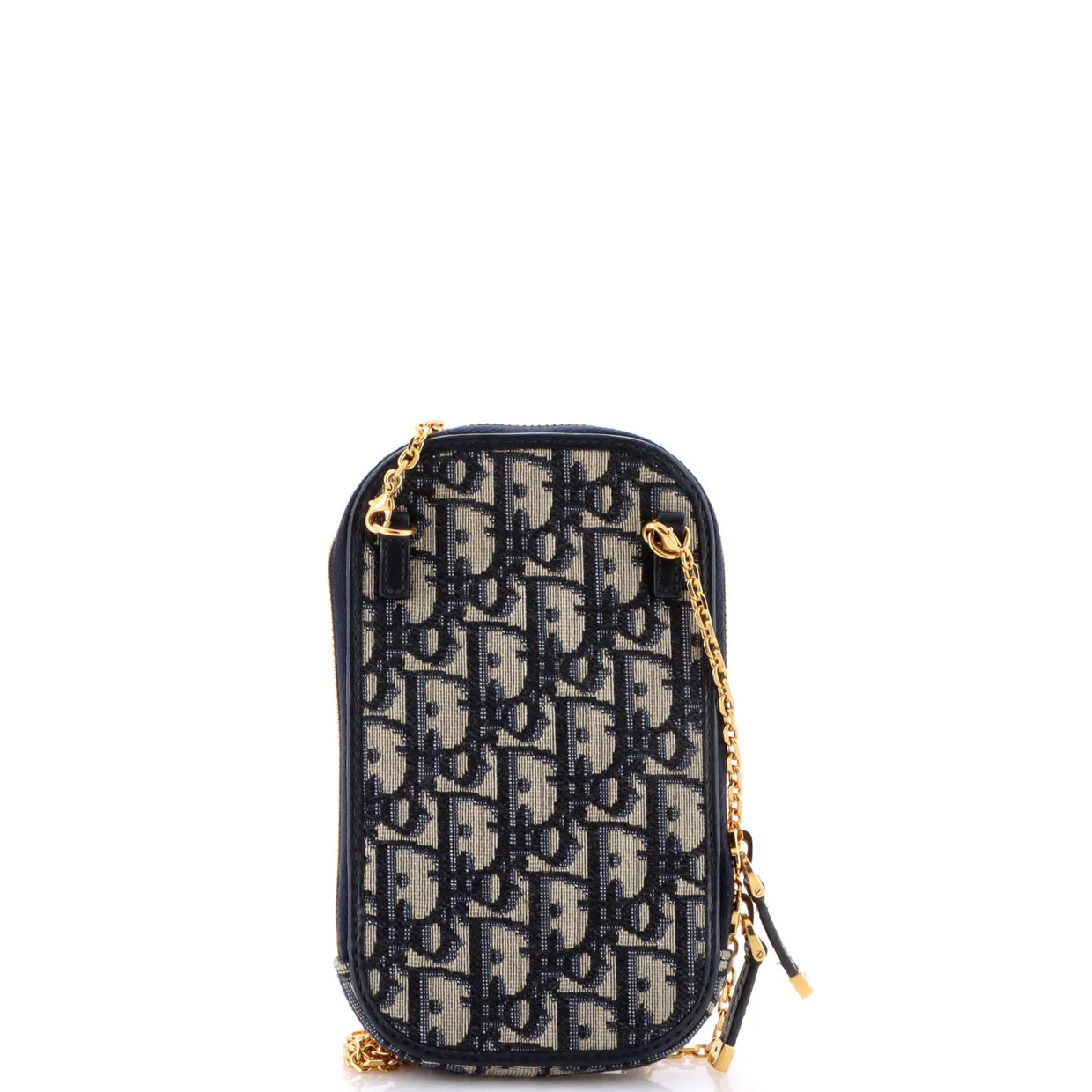 30 Montaigne Phone Holder on Chain Oblique Canvas - Deep Luxury