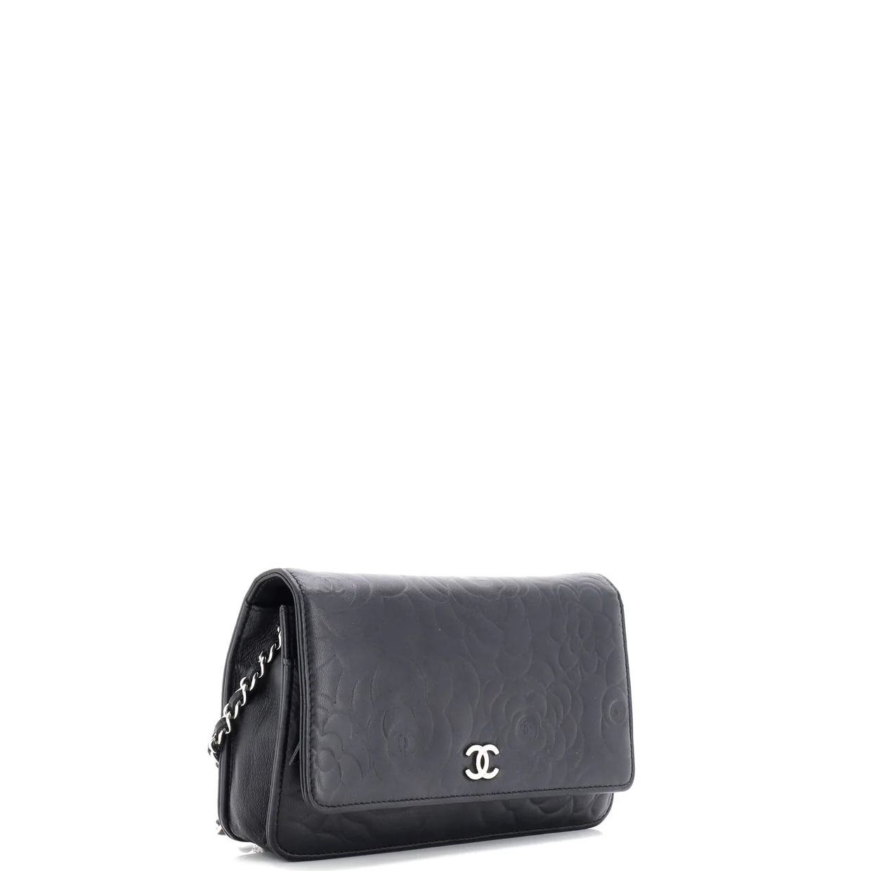 Wallet on Chain Camellia Lambskin - Deep Luxury