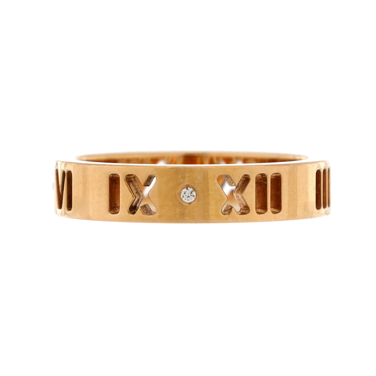 Atlas Pierced Ring 18K Rose Gold and Diamonds 3.5mm - Deep Luxury