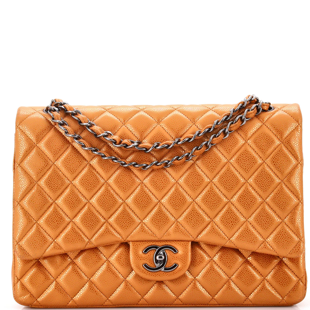 Vintage Classic Double Flap Bag Quilted Caviar Maxi - Deep Luxury