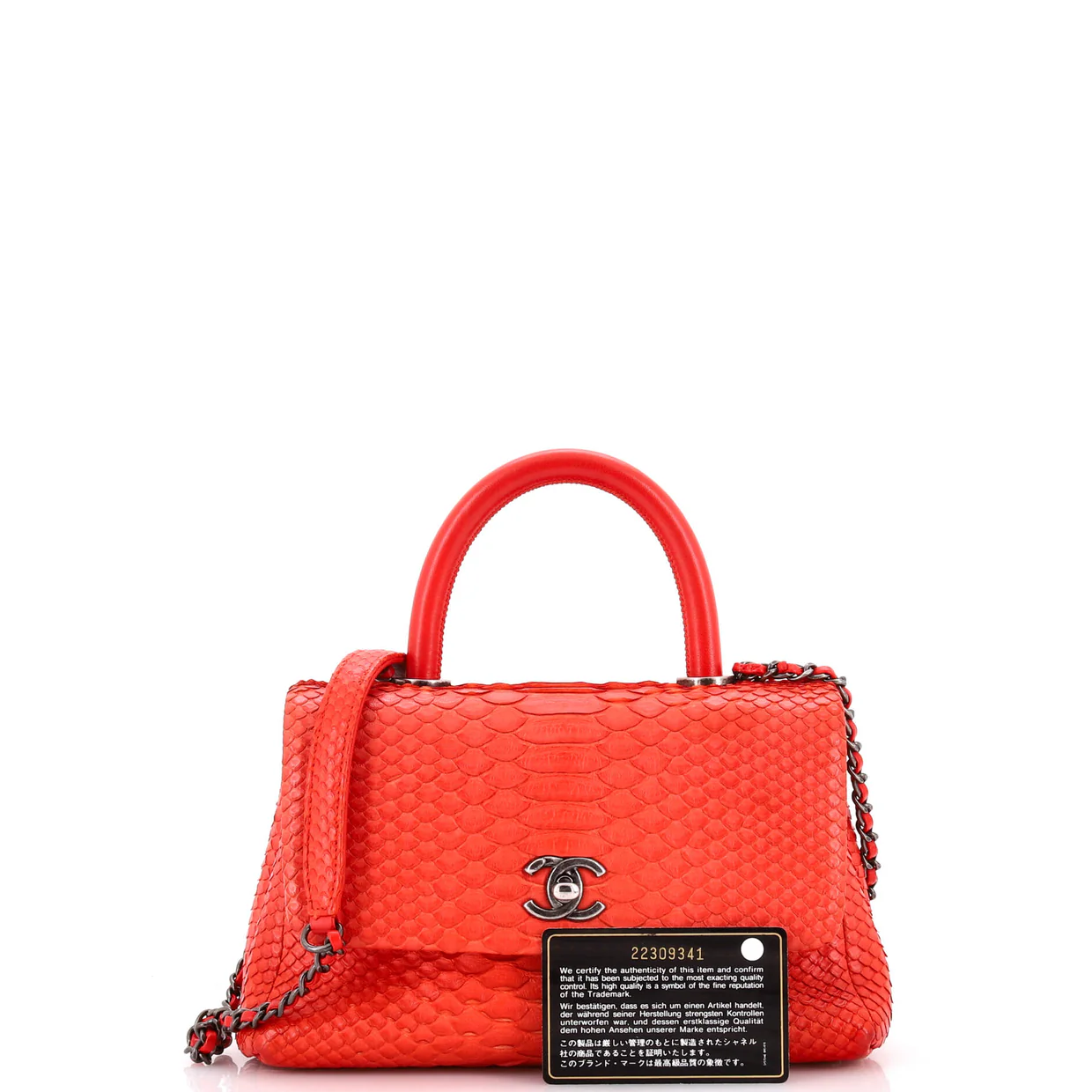 Coco Top Handle Bag Python Mini - Deep Luxury