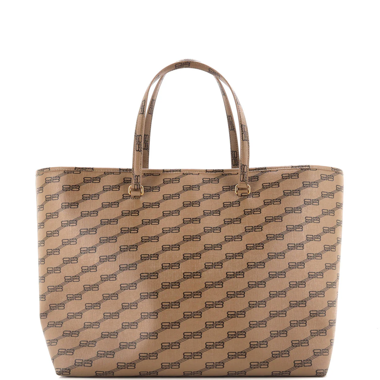 Signature East-West Shopper Tote BB Monogram Coated Canvas Large - Deep Luxury