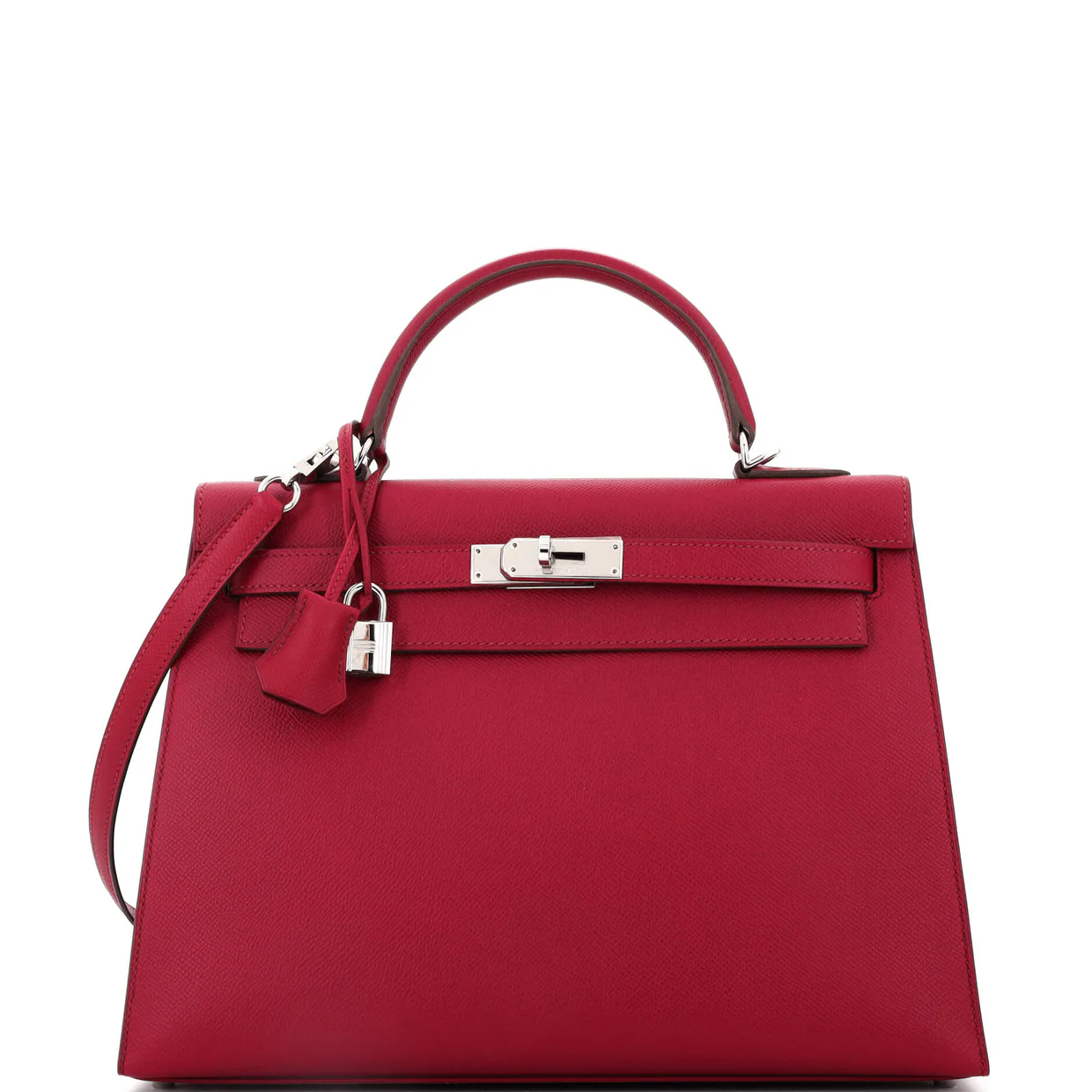 Kelly Handbag Rubis Epsom with Palladium Hardware 32 - Deep Luxury