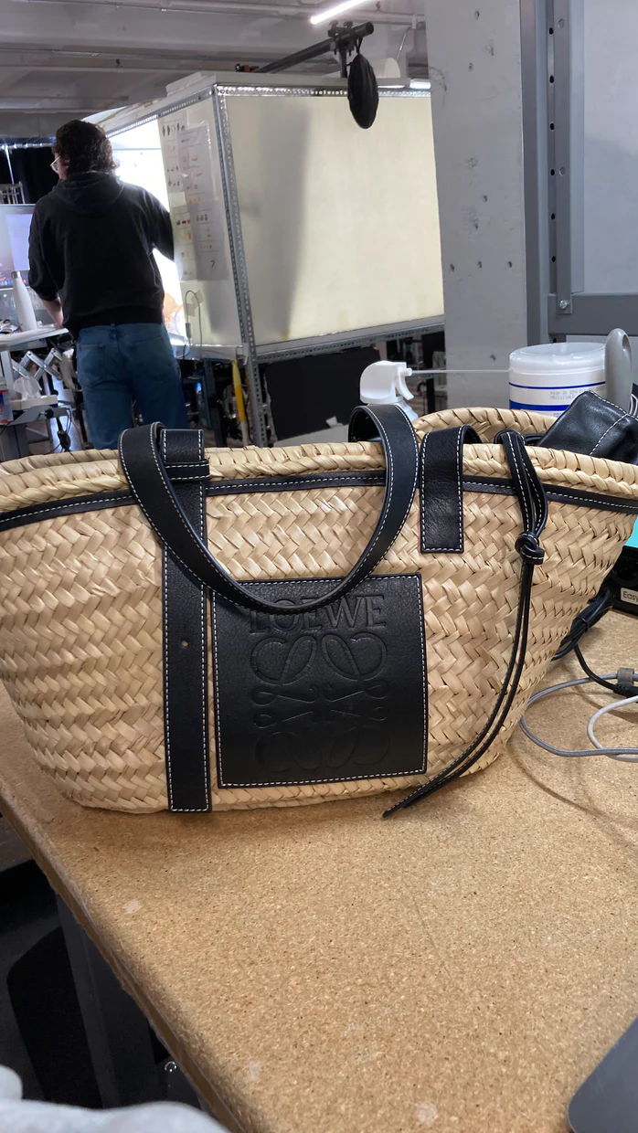 Basket Tote Raffia with Leather Trim Large - Deep Luxury