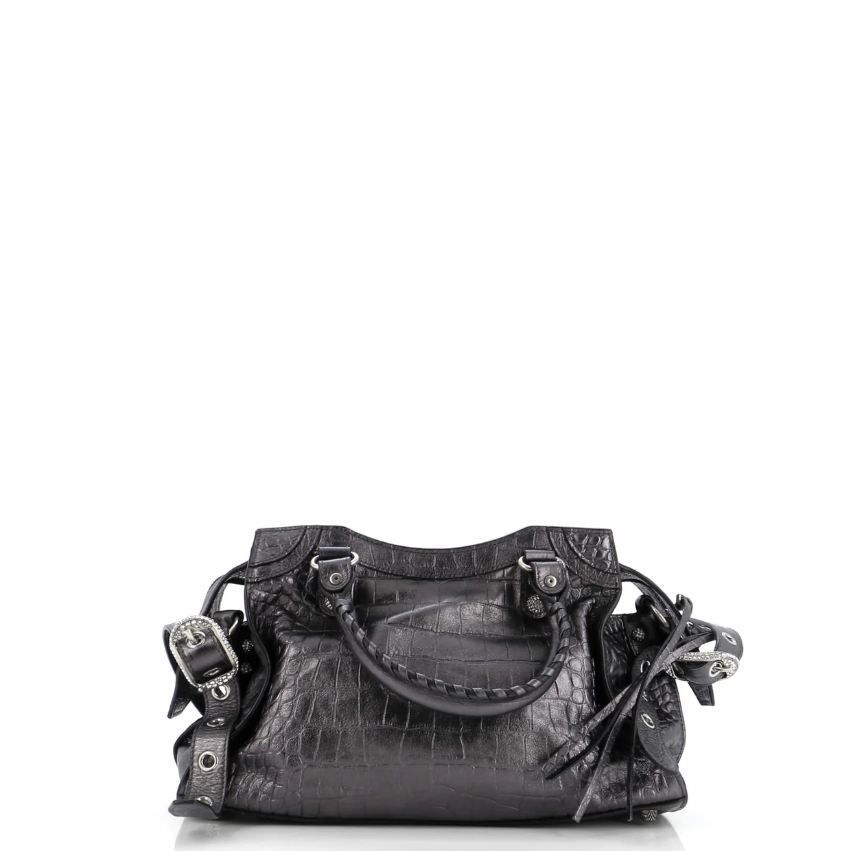 Neo Cagole City Bag Crocodile Embossed with Crystals Small - Deep Luxury