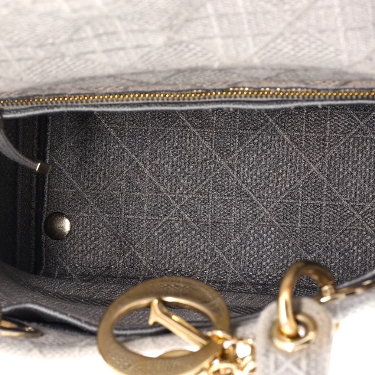 Lady D-Lite Bag Cannage Embroidered Canvas Medium - Deep Luxury