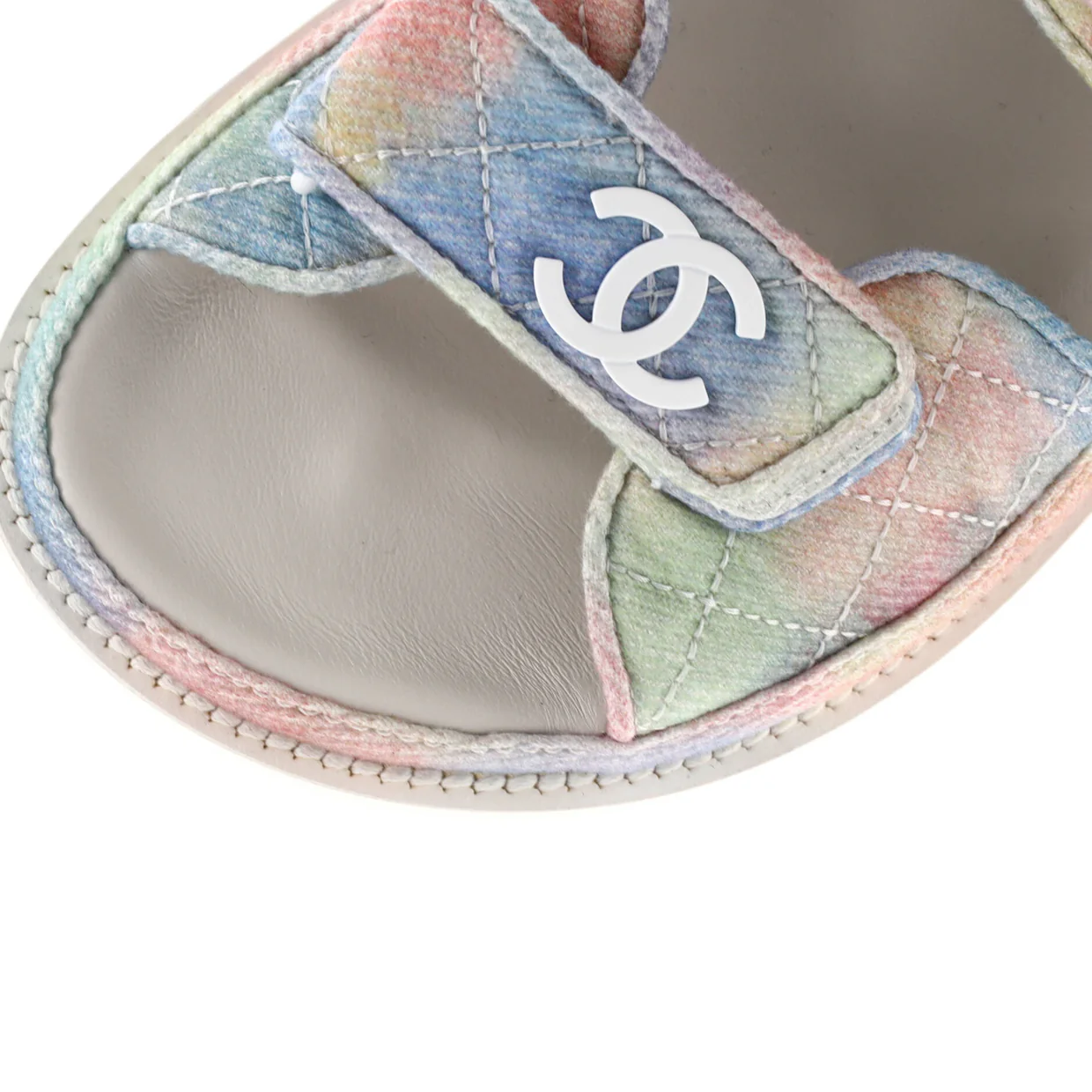 Women's Velcro Dad Sandals Quilted Printed Denim - Deep Luxury