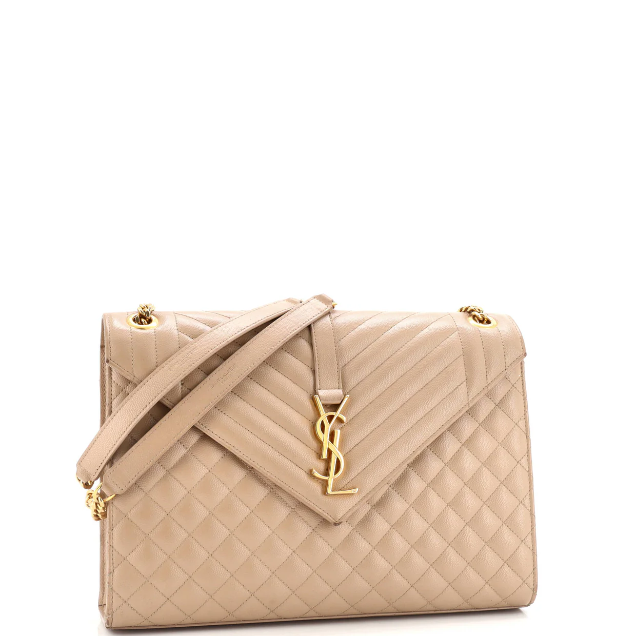 Classic Monogram Envelope Satchel Mixed Matelasse Leather Large - Deep Luxury