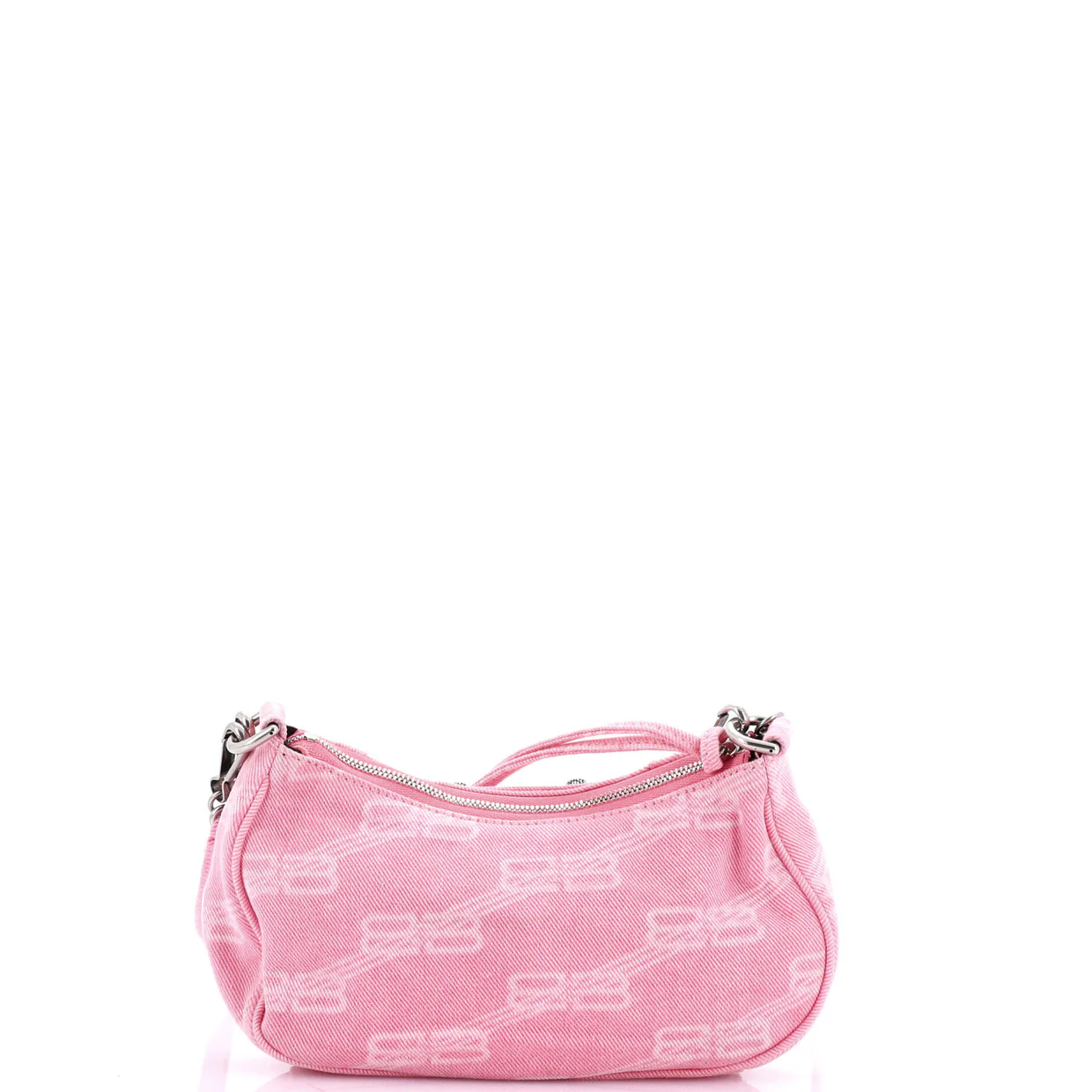 Le Cagole Giant Studs Shoulder Bag BB Monogram Denim Mini - Deep Luxury