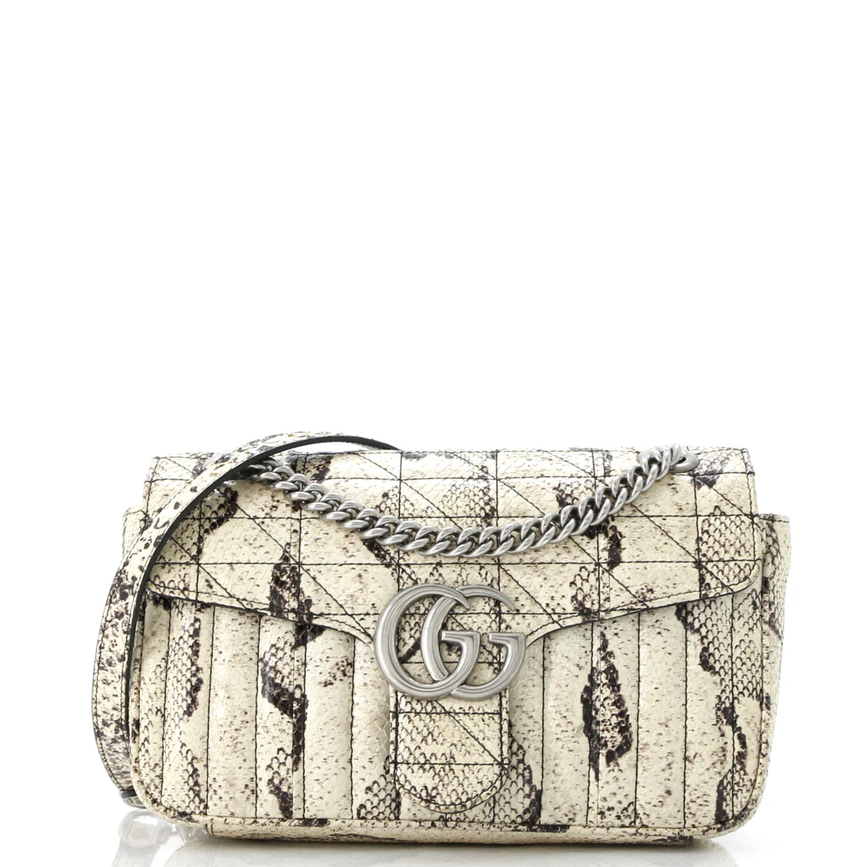 GG Marmont Flap Bag Matelasse Python Small - Deep Luxury